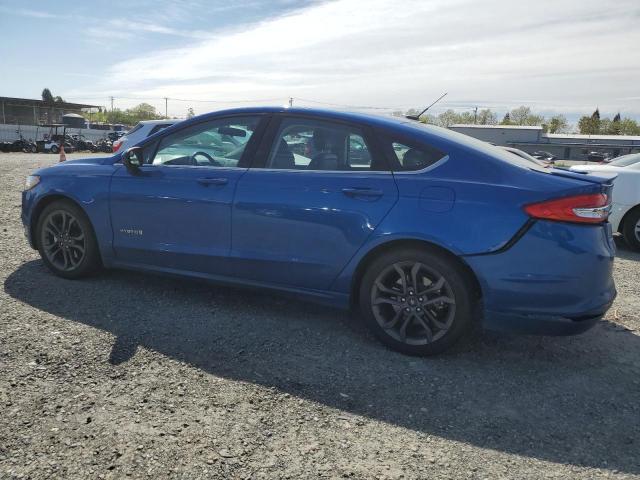 3FA6P0LU2JR167942 - 2018 FORD FUSION SE HYBRID BLUE photo 2