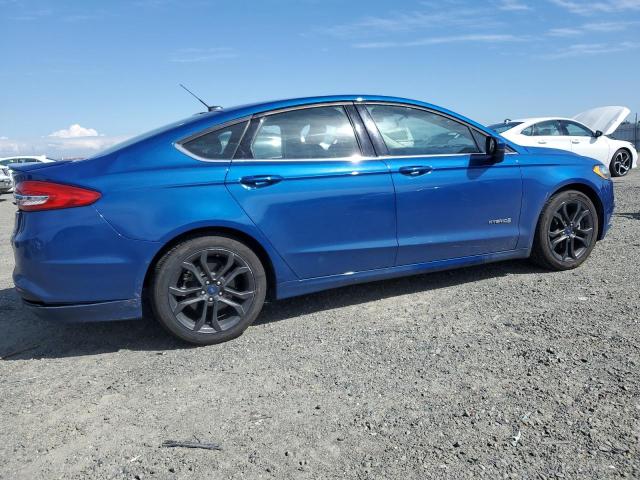 3FA6P0LU2JR167942 - 2018 FORD FUSION SE HYBRID BLUE photo 3