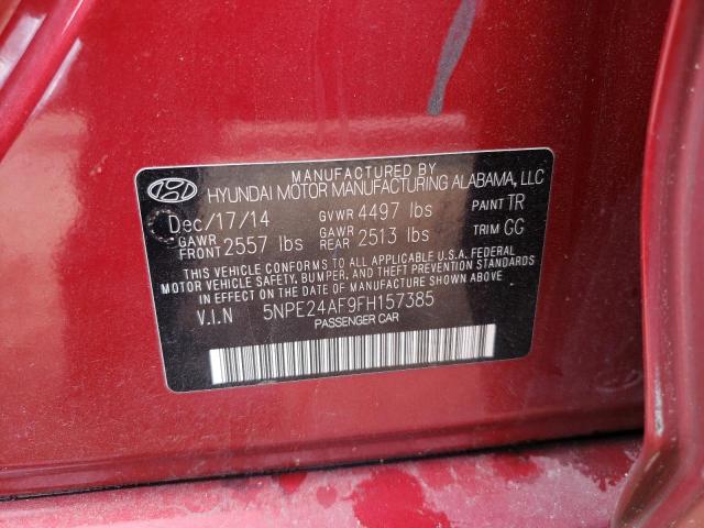 5NPE24AF9FH157385 - 2015 HYUNDAI SONATA SE RED photo 13