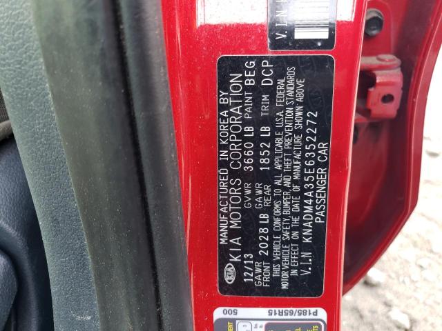 KNADM4A35E6352272 - 2014 KIA RIO LX RED photo 12