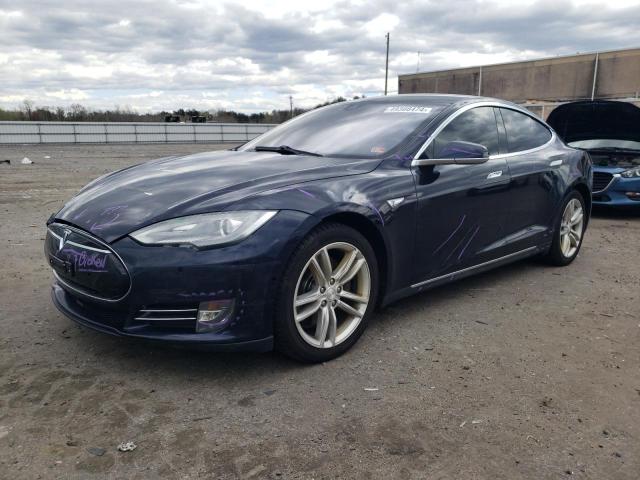 5YJSA1H1XEFP61037 - 2014 TESLA MODEL S ლურჯი ფოტო 1