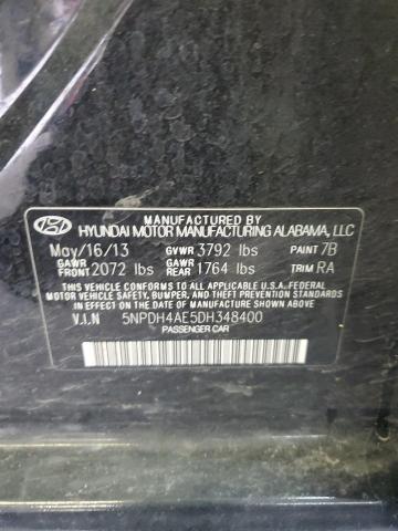 5NPDH4AE5DH348400 - 2013 HYUNDAI ELANTRA GLS BLACK photo 13