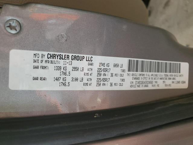 2C4RDGBG4ER230569 - 2014 DODGE GRAND CARA SE GRAY photo 13