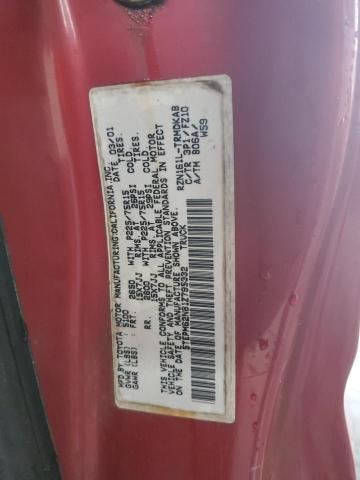 5TEPM62N81Z795332 - 2001 TOYOTA TACOMA RED photo 12