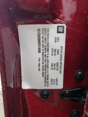 1G1ZU53866F219909 - 2006 CHEVROLET MALIBU LTZ ბურგუნდია ფოტო 12