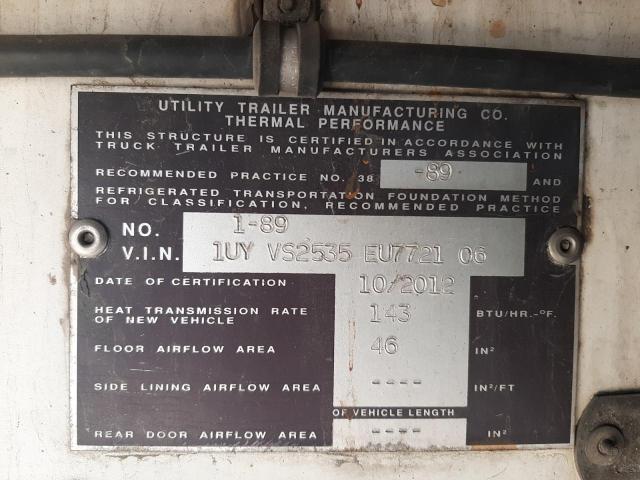 1UYVS2535EU772106 - 2014 UTILITY TRAILER WHITE photo 10