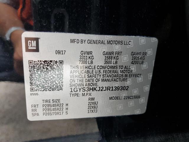 1GYS3HKJ2JR139302 - 2018 CADILLAC ESCALADE ESV LUXURY BLACK photo 13