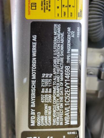 WBAVL1C52EVY14698 - 2014 BMW X1 XDRIVE28I SILVER photo 12