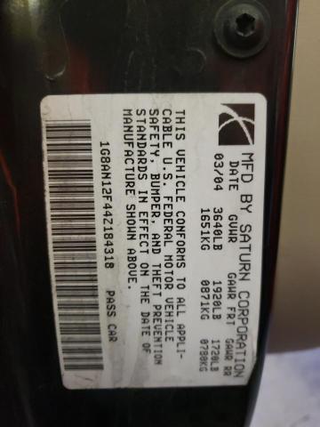 1G8AN12F44Z184318 - 2004 SATURN ION LEVEL 2 红色 照片 12