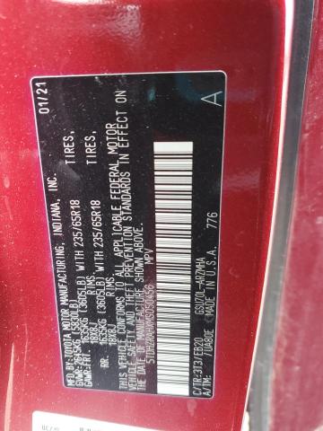 5TDHZRAHXMS050456 - 2021 TOYOTA HIGHLANDER XLE 栗色 照片 14