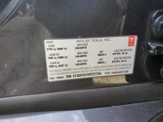 5YJSA1E41HF227394 - 2017 TESLA MODEL S 灰色 照片 12