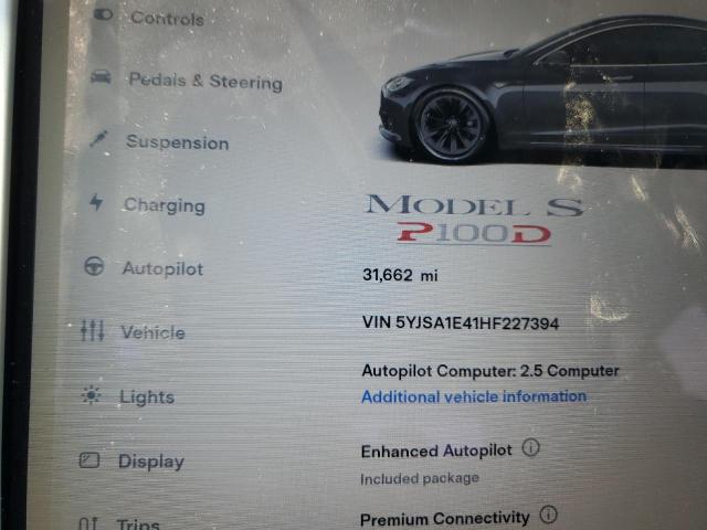 5YJSA1E41HF227394 - 2017 TESLA MODEL S 灰色 照片 9