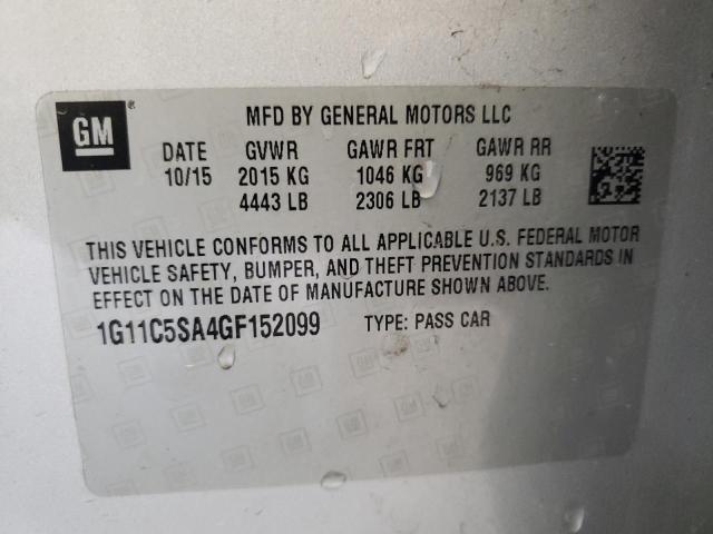 1G11C5SA4GF152099 - 2016 CHEVROLET MALIBU LIM LT 银色 照片 13