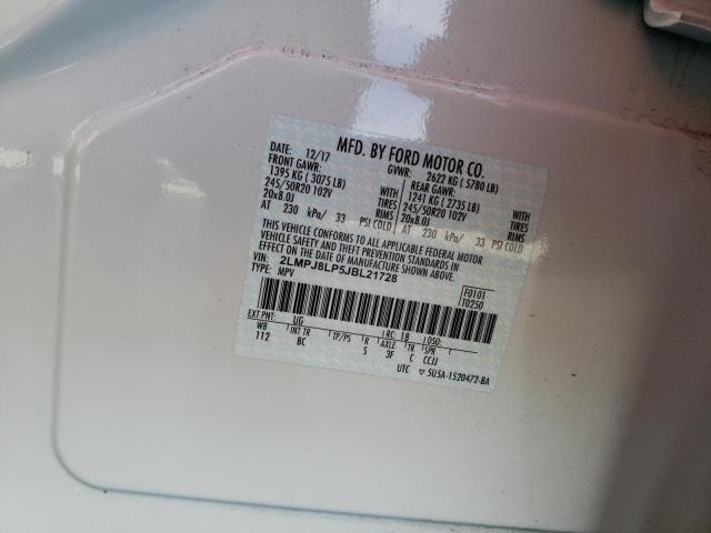 2LMPJ8LP5JBL21728 - 2018 LINCOLN MKX RESERVE Սպիտակ լուսանկար 12