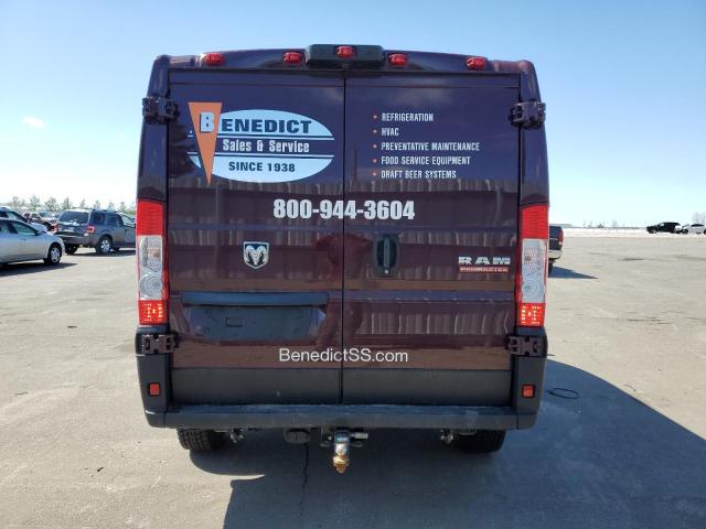 3C6LRVNG9ME569309 - 2021 RAM PROMASTER 1500 STANDARD MAROON photo 6