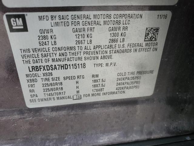 LRBFXDSA7HD115118 - 2017 BUICK ENVISION ESSENCE PURPLE photo 13