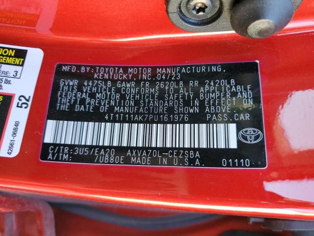 4T1T11AK7PU161976 - 2023 TOYOTA CAMRY SE NIGHT SHADE RED photo 12