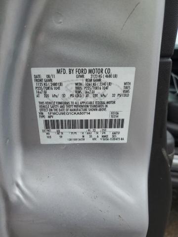 1FMCU9EG1CKA50714 - 2012 FORD ESCAPE LIMITED SILVER photo 13