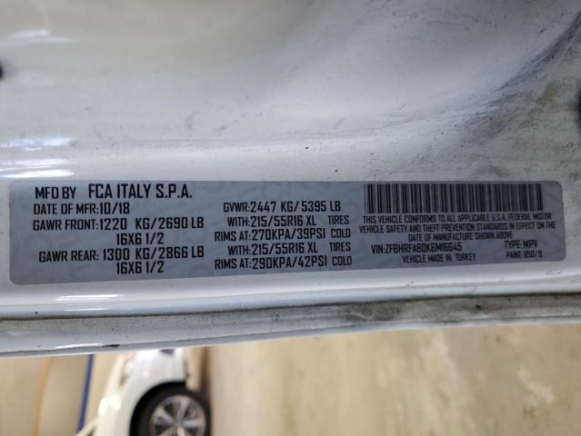 ZFBHRFAB0K6M16645 - 2019 RAM PROMASTER WHITE photo 13