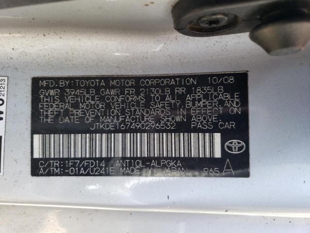 JTKDE167490296532 - 2009 TOYOTA SCION TC SILVER photo 12