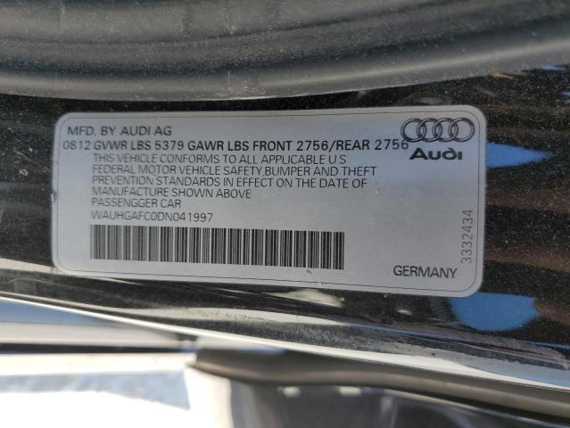 WAUHGAFC0DN041997 - 2013 AUDI A6 PRESTIGE შავი ფოტო 13