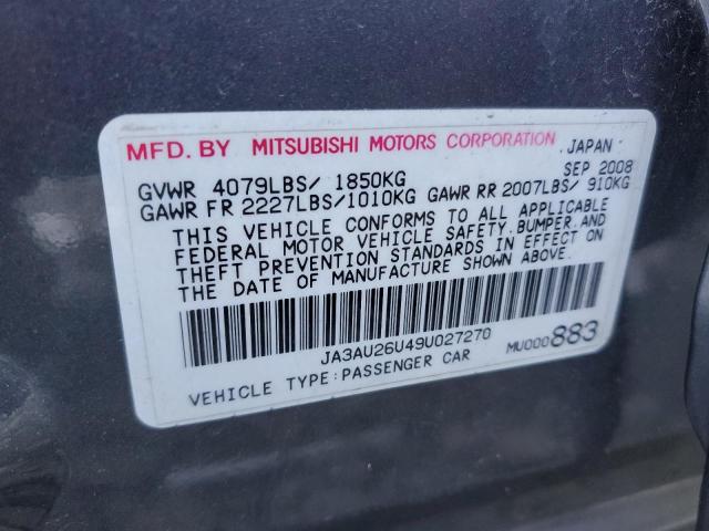 JA3AU26U49U027270 - 2009 MITSUBISHI LANCER ES/ES SPORT SILVER photo 12