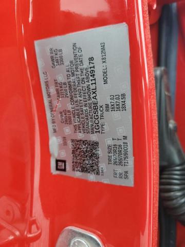 1GCGSBEAXL1149178 - 2020 CHEVROLET COLORADO RED photo 12