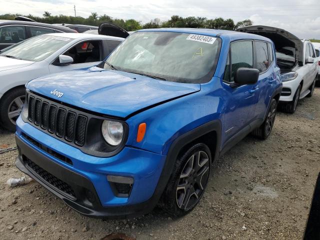ZACNJAAB9LPL74319 - 2020 JEEP RENEGADE SPORT BLUE photo 1