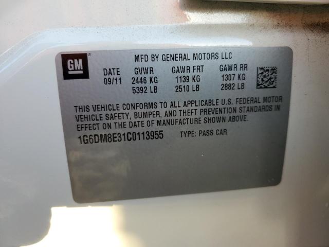 1G6DM8E31C0113955 - 2012 CADILLAC CTS PERFORMANCE COLLECTION Белый фото 13