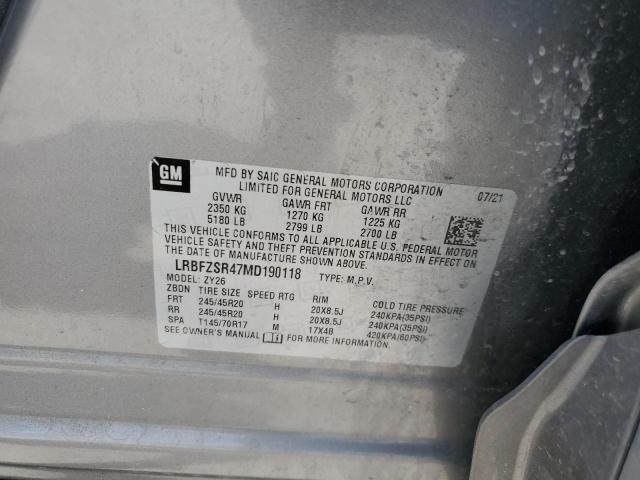 LRBFZSR47MD190118 - 2021 BUICK ENVISION AVENIR GRAY photo 13