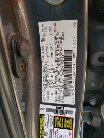 5TFJX4GN4FX049632 - 2015 TOYOTA TACOMA DOUBLE CAB PRERUNNER GRAY photo 12