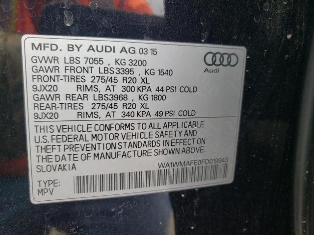 WA1WMAFE0FD019943 - 2015 AUDI Q7 TDI PRESTIGE Qara foto 12