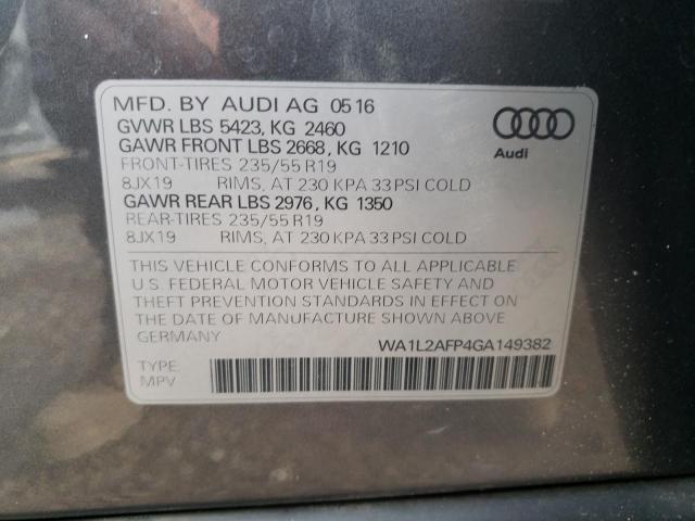 WA1L2AFP4GA149382 - 2016 AUDI Q5 PREMIUM PLUS SILVER photo 13