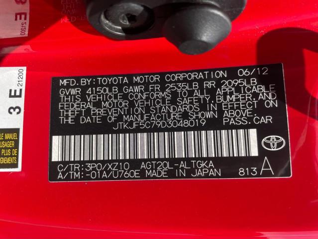 JTKJF5C79D3048019 - 2013 TOYOTA SCION TC 红色 照片 10