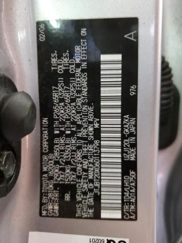 JTJBT20X060113798 - 2006 LEXUS GX 470 SILVER photo 12