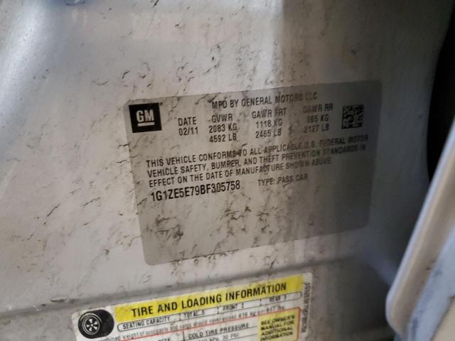 1G1ZE5E79BF305758 - 2011 CHEVROLET MALIBU LTZ SILVER photo 12