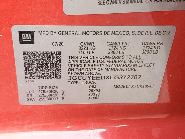 3GCUYEEDXLG372707 - 2020 CHEVROLET SILVERADO K1500 RST RED photo 13