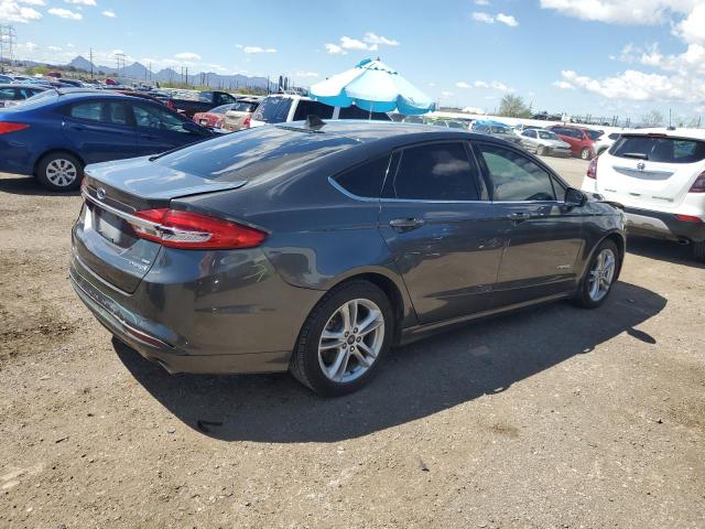 3FA6P0LU8JR129129 - 2018 FORD FUSION SE HYBRID GRAY photo 3