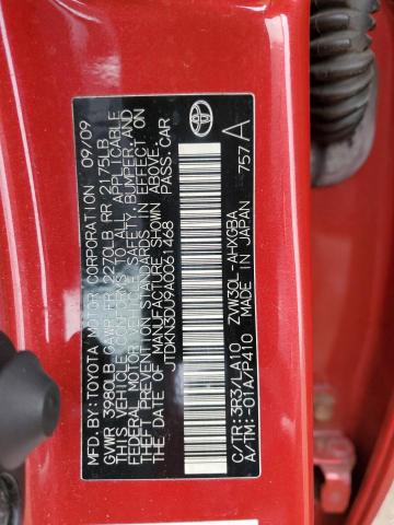 JTDKN3DU9A0061468 - 2010 TOYOTA PRIUS RED photo 12