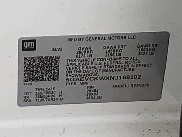 5GAEVCKWXNJ169102 - 2022 BUICK ENCLAVE AVENIR WHITE photo 14