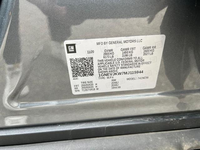 1GNEVJKW7MJ115944 - 2021 CHEVROLET TRAVERSE RS GRAY photo 10