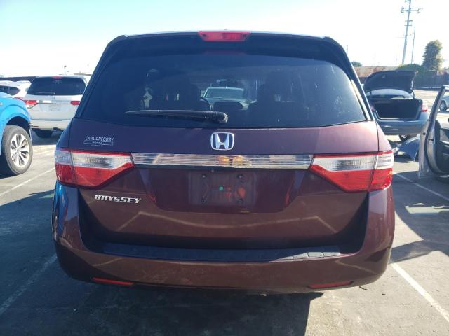 5FNRL5H69CB124469 - 2012 HONDA ODYSSEY EXL BURGUNDY photo 6