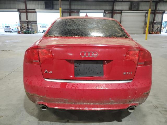 WAUAF78E78A059013 - 2008 AUDI A4 2.0T RED photo 6