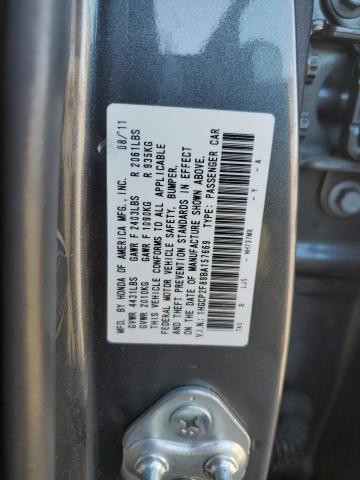 1HGCP2F89BA157669 - 2011 HONDA ACCORD EXL GRAY photo 13