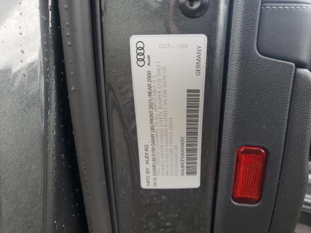 WAUB4CF50KA004092 - 2019 AUDI S5 PREMIUM PLUS ნაცრისფერი ფოტო 12