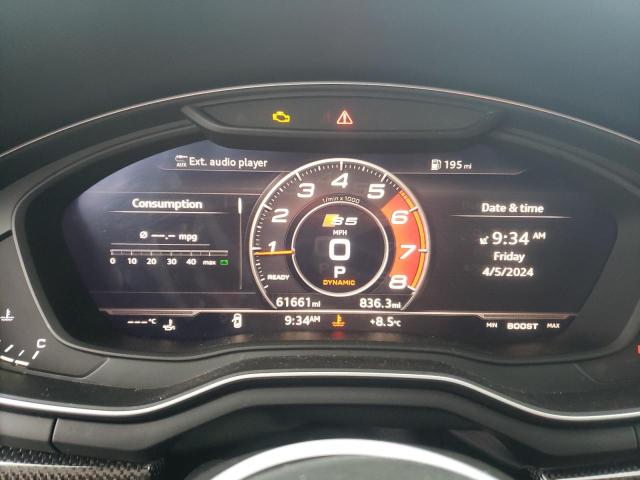 WAUB4CF50KA004092 - 2019 AUDI S5 PREMIUM PLUS ნაცრისფერი ფოტო 9