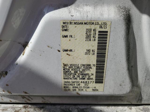 1N4AL3AP1FC468177 - 2015 NISSAN ALTIMA 2.5 WHITE photo 12