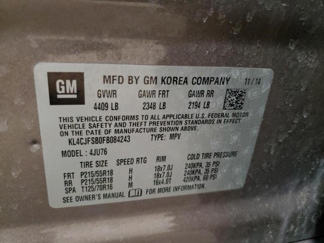 KL4CJFSB0FB084243 - 2015 BUICK ENCORE CONVENIENCE 灰色 照片 13