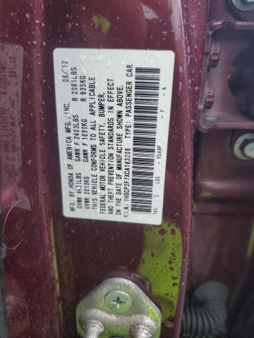 1HGCP2F7XCA183206 - 2012 HONDA ACCORD EX BURGUNDY photo 12