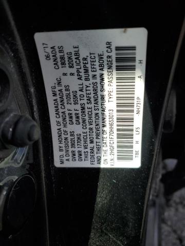 2HGFC1F70HH653013 - 2017 HONDA CIVIC EXL შავი ფოტო 12